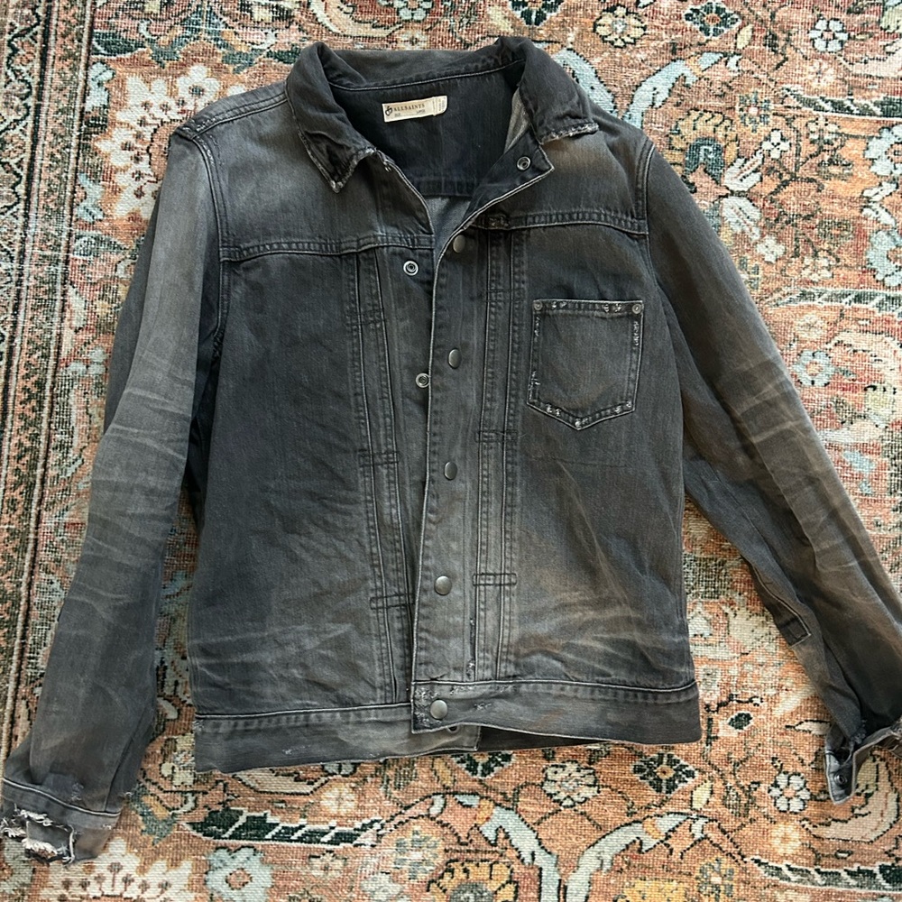 Men’s distressed denim all saints jacket